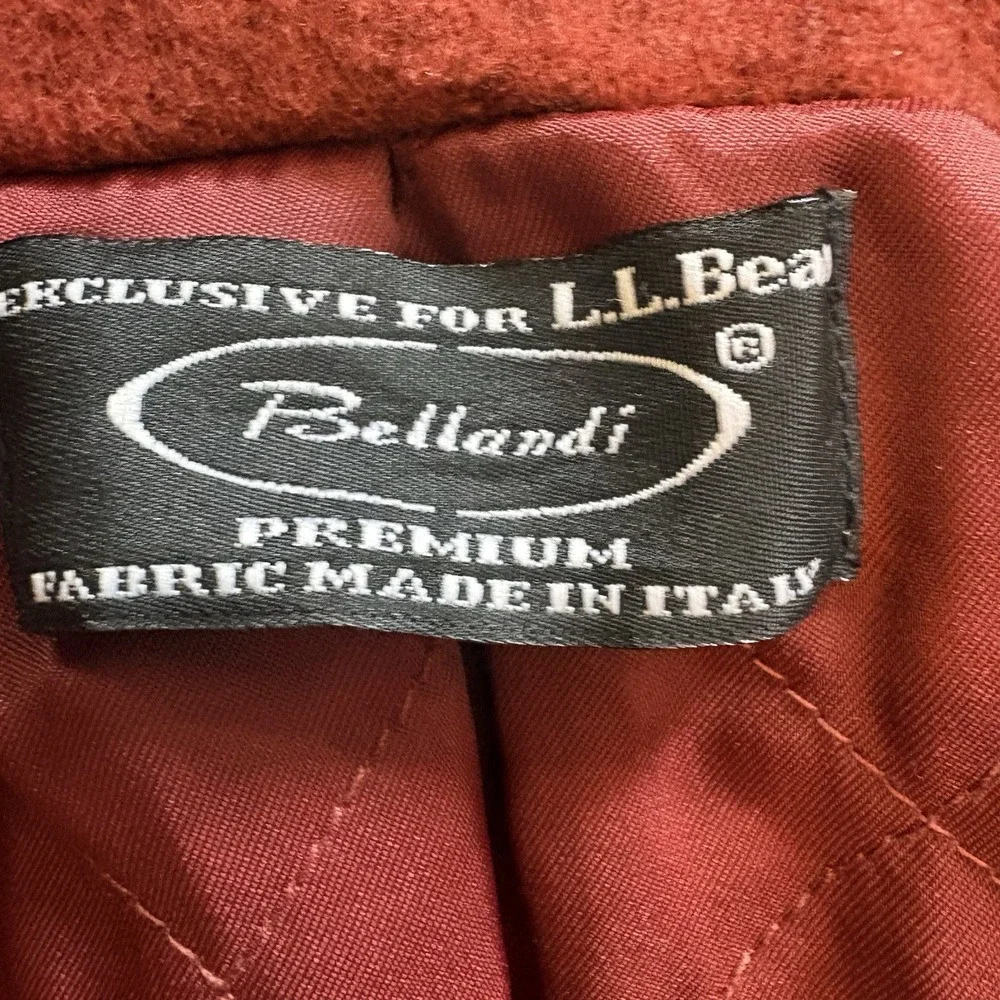 LL Bean Bellandi Italy Lambswool Duffle Coat Insulated Hickory Toggle SZ 18 Reg
